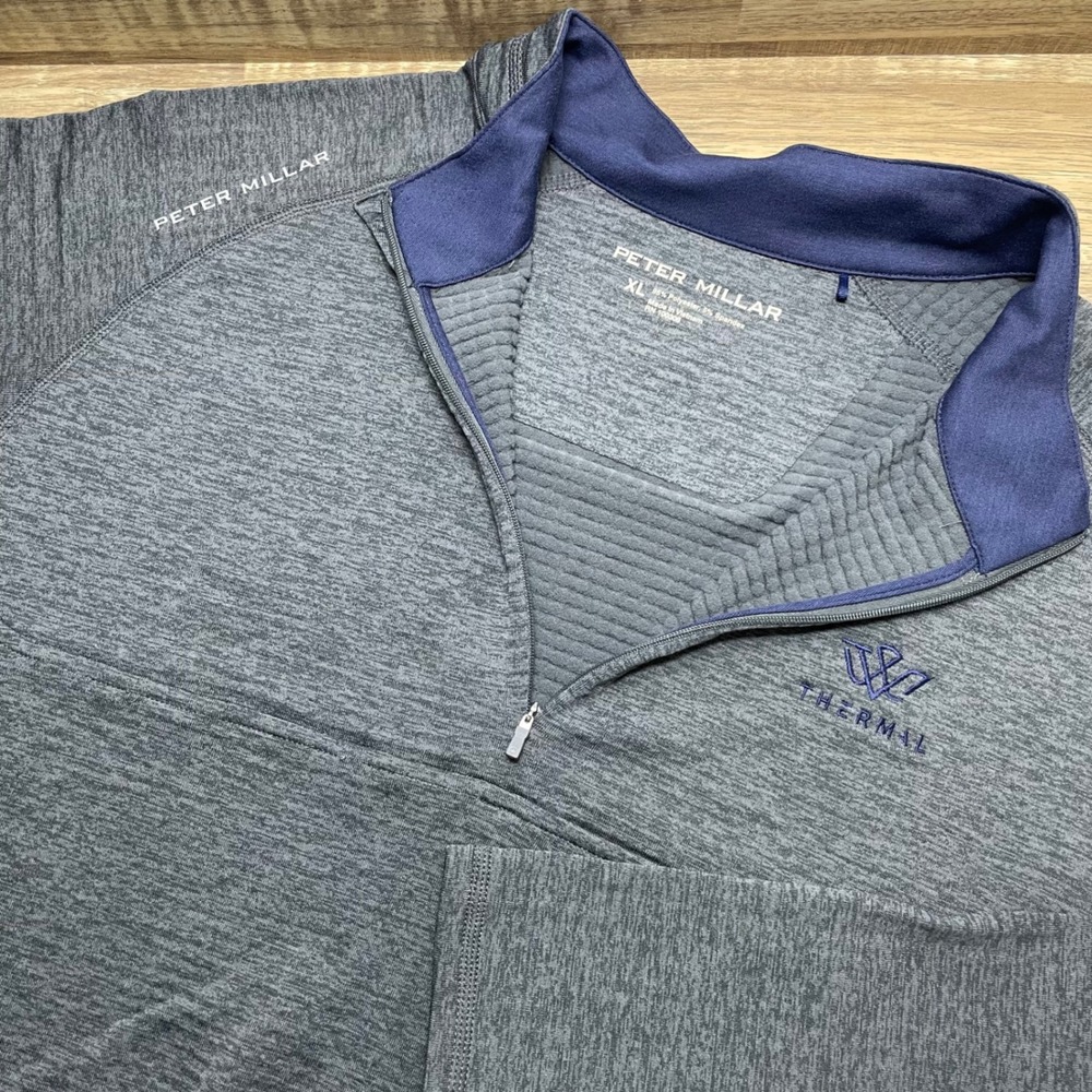 Peter Millar Maven Performance Quarter Zip Pullover Men XL Gray The Thermal Club